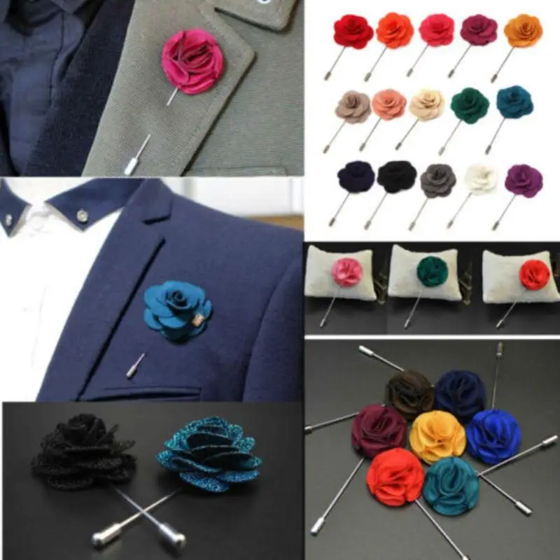 Brooches Wedding Jewelry 1Pc Boutonniere Men/'s Brooch Handmade Pin Flower