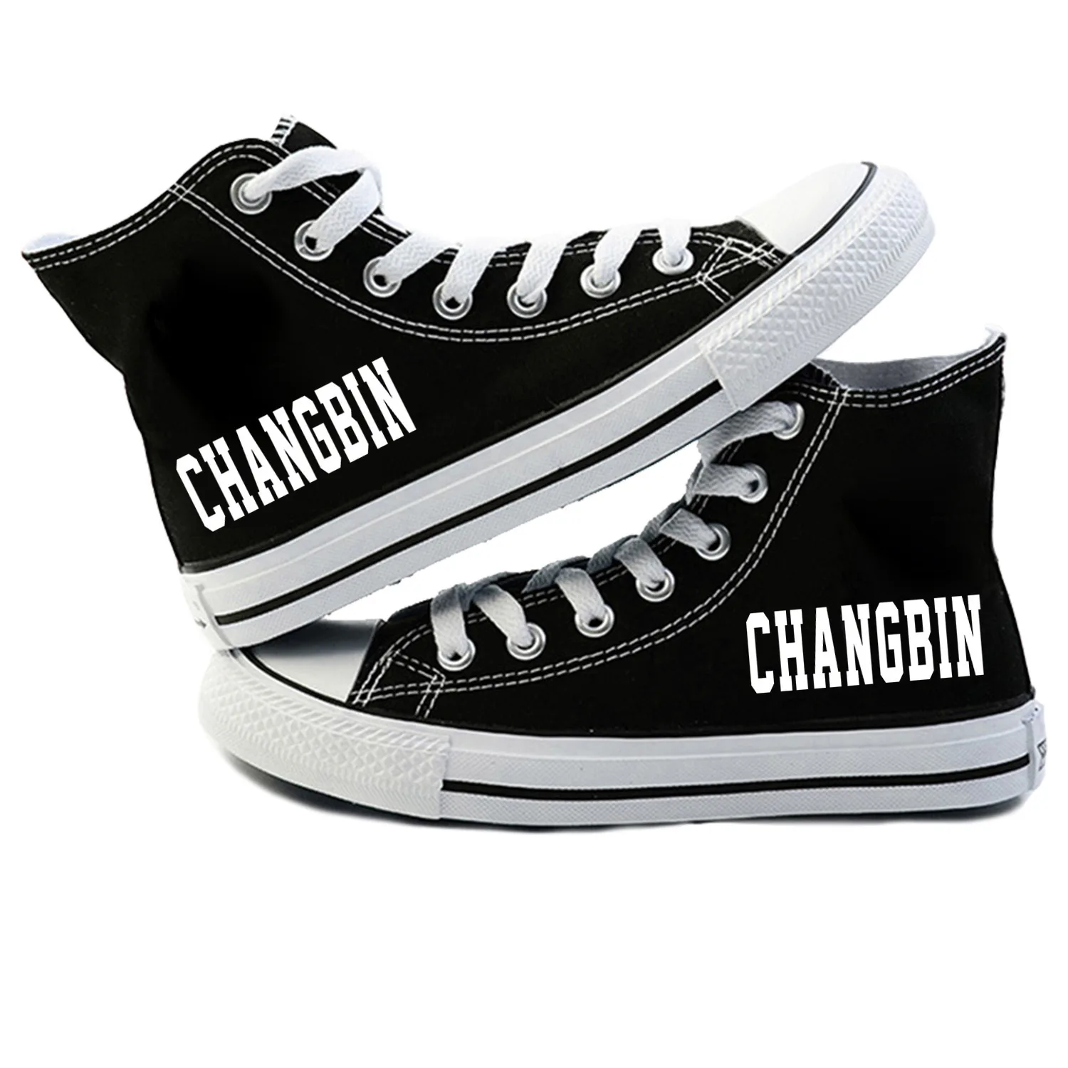 Новая KPOP Straykids повседневная обувь женские модные кроссовки Детская парусиновая обувь Jeongin Felix Bangchan Minho Changbin Vogue - Цвет: Black-Changbin