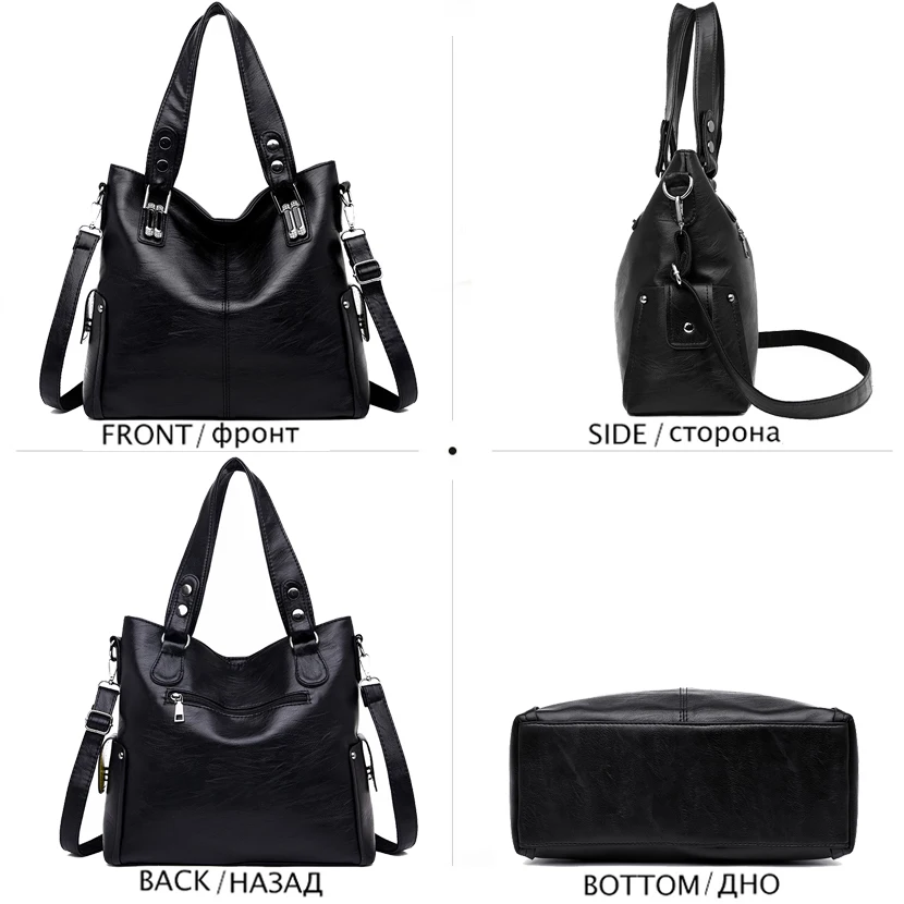 Koop Luxe Merk Vrouwen Lederen Handtassen Mode Dames Handtassen Designer Grote Schouder Crossbody Tassen voor Vrouwen Bolsa Feminina 2019