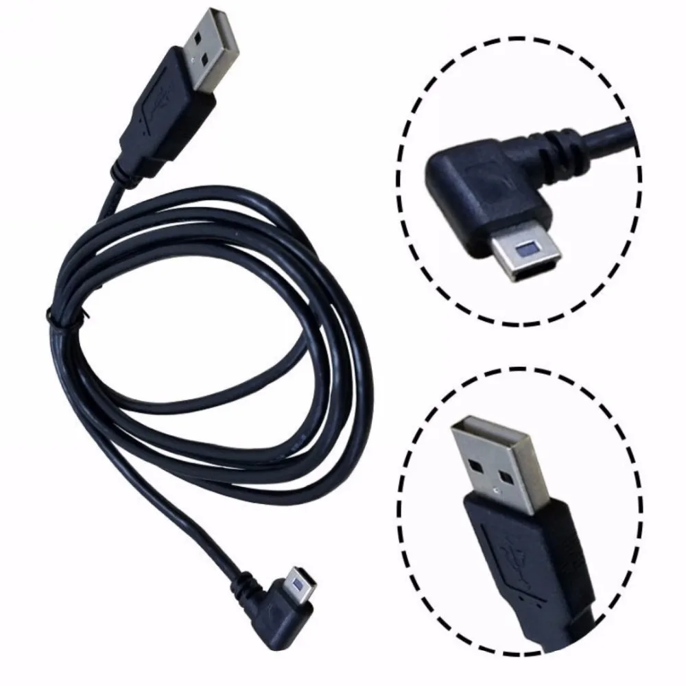 

1PC Black High Quality USB 2.0 A Male Plug to Mini 5 Pin Left Angled 90 Degree Plug Data Cable Cord 1.5M/5FT 3M/10FT Accessories