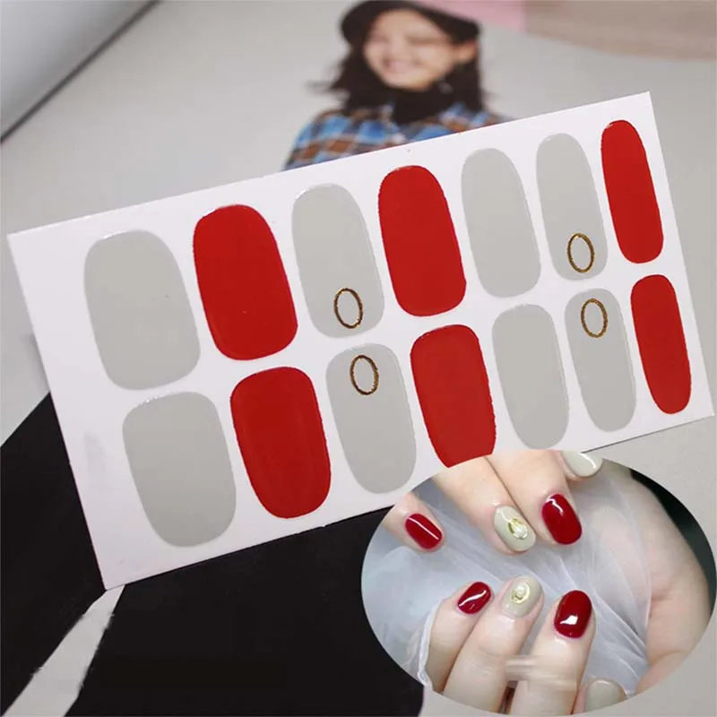 Мода полное покрытие лак для ногтей Обертывания клейкие наклейки для ногтей украшения для ногтей инструменты для маникюра экологические для женщин D31