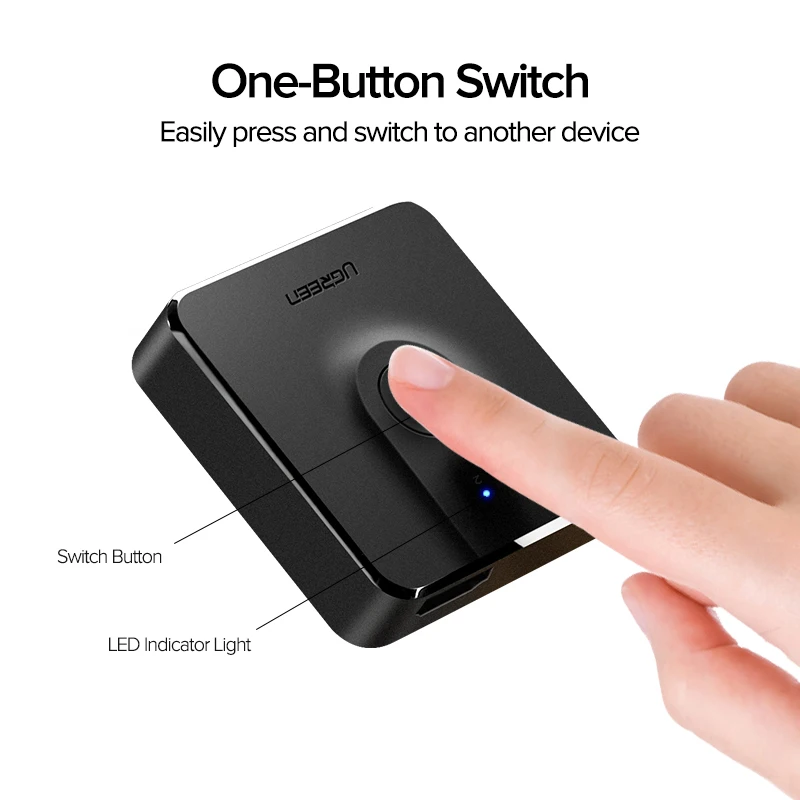 Ugreen HDMI Сплиттер 4K переключатель для Xiaomi Mi Box Bi Direction 1x 2/2x1 адаптер коммутатор 2 в 1
