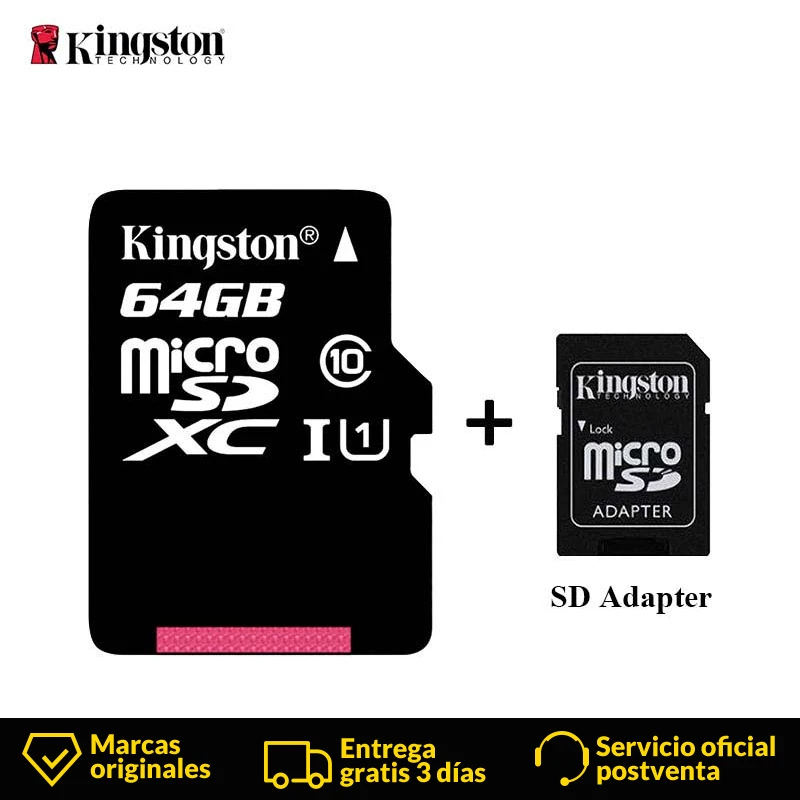 Kingston микро Флэшка карта памяти Mini 16 ГБ 32 64 Гб 128 MicroSDHC UHS I SD/TF дощечка для записей