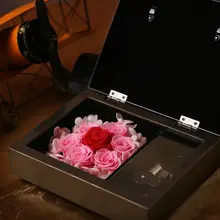 Zipi Rectangle Preserved Fresh Flower Music Box Wedding Decorations Birthday Christmas Valentine Gifts Home Decration