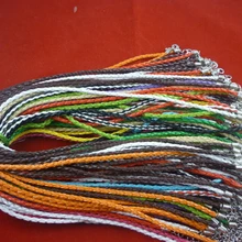 Многоцветное винтажное изделие из серебра застежка омаров Плетение Кожаный Шнур удача ожерелье и кулон для женщин DIY Ювелирные изделия 50 шт B484