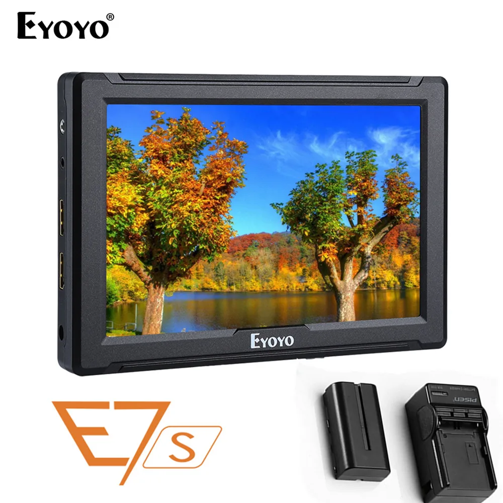 

Eyoyo E7S 7" 1920x1200 Ultra Bright 500nit on Camera Field DSLR Monitor Full HD 4K HDMI Input Output Battery High Brightness