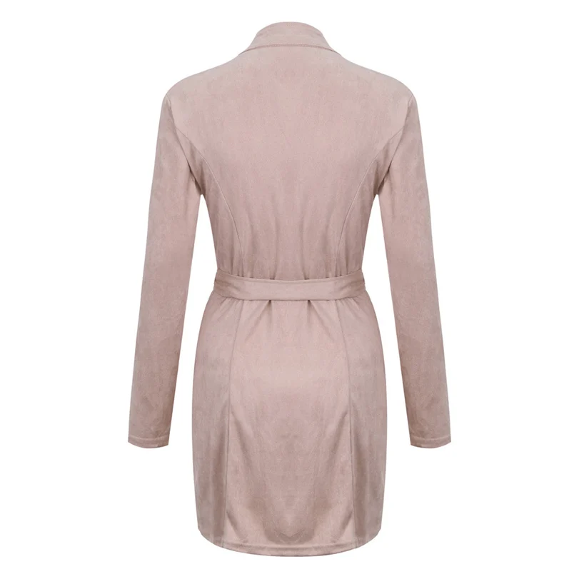 Women Coat 2018 New Hot Sale Fashion Casual Solid Turtleneck Zipper Bow Bandage Windbreaker Long Coat Outerwear Overcoat #O09 (19)