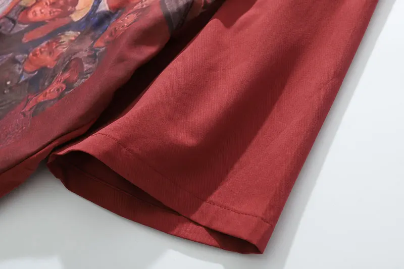 Vintage Painting Print Dress Shirts 3