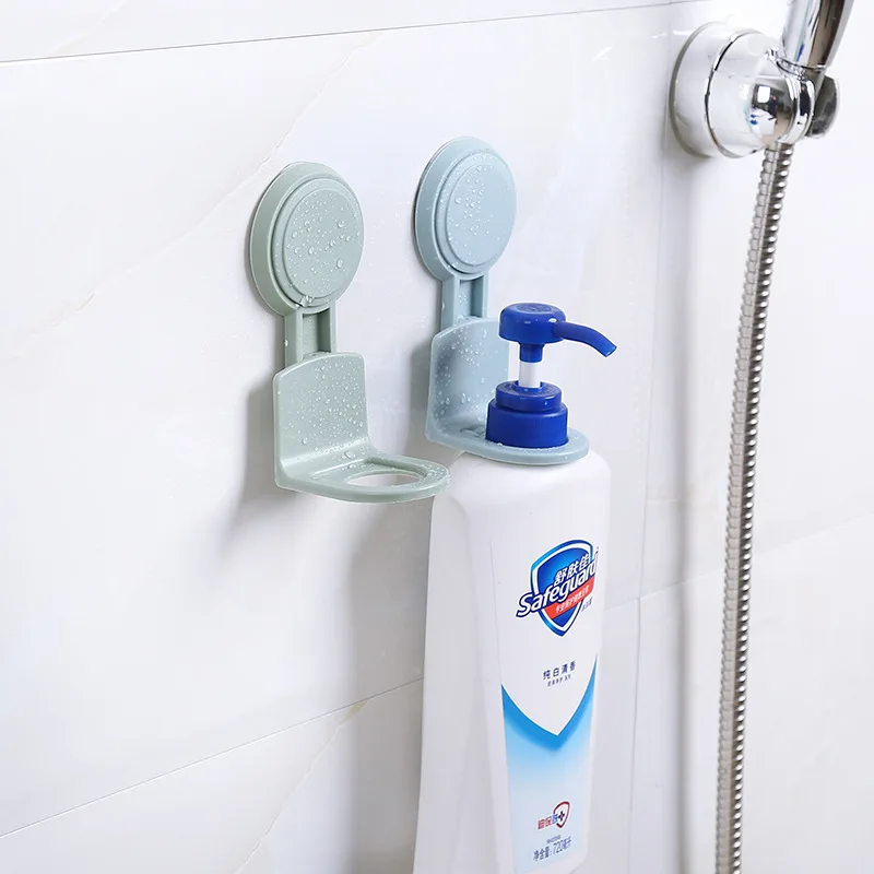 

Wall Mounted Magic Sticky Shampoo Hook Shower Hand Soap Bottle Hanging Holder Bathroom Hanger Accessories