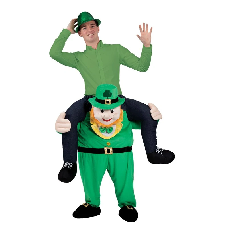 Halloween Ride On Riding Shoulder Adult Leprechaun mascot Costume