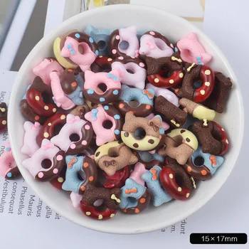 

10Pcs Cartoon Miniature Animal Donut Flat Back Resin Cabochon Kawaii Simulation Food Cabochons Phone Decoration Scrapbooking DIY