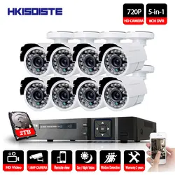 HKIXDISTE 8CH 1080P HDMI CCTV системы AHD DVR комплект 8 шт. 1.0MP 720 P ИК Открытый безопасности камера P2P товары теле и видеонаблюдения комплект