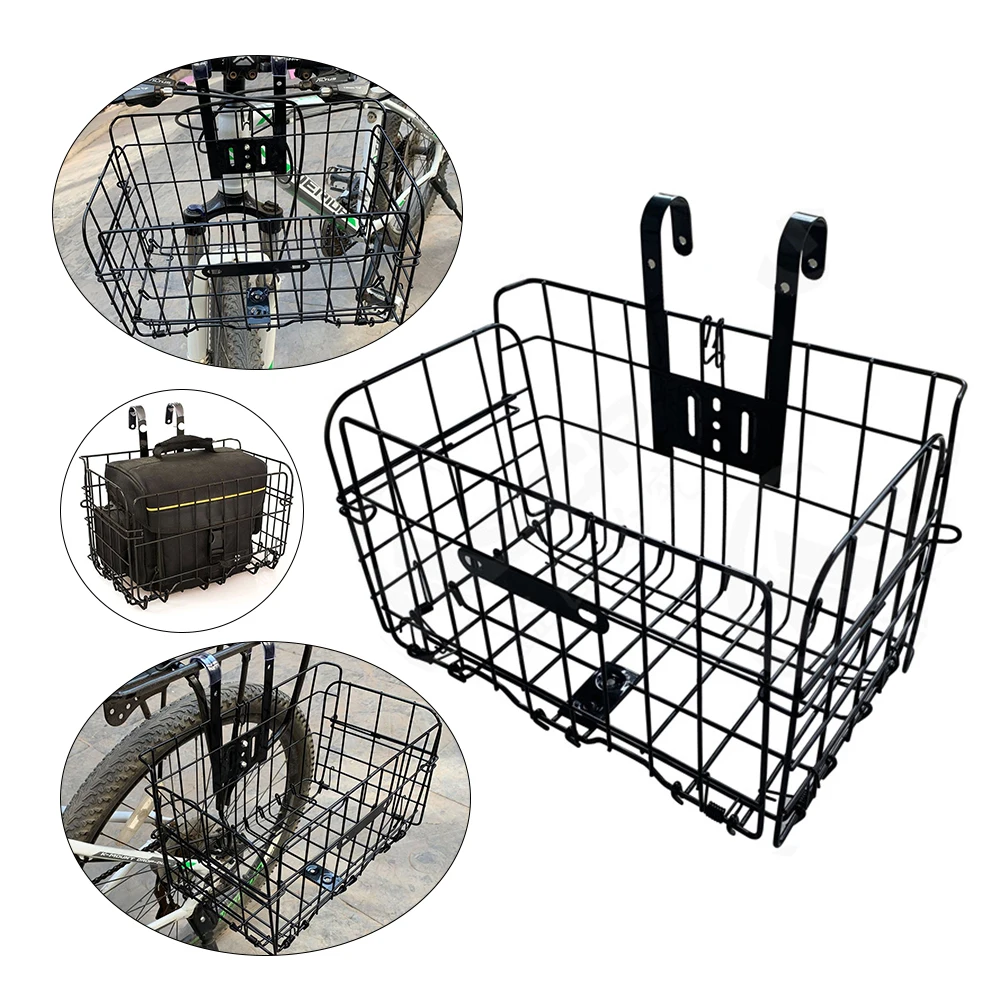 Plegable Cesta Delantera Para Bicicleta Apto Para La Mayoría De Bicicletas Plegables Y Bicicletas De Montaña Tamaño Desplegado 33 X 19 X 23 Cm N A Malla De Alambre Con Tornillos Bolsas