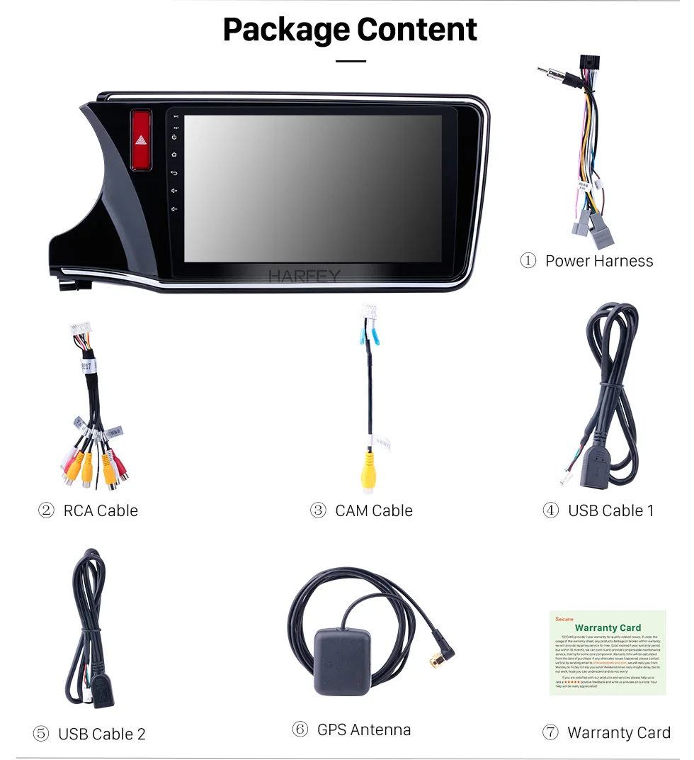 Cheap Harfey Android 6.0/8.1 10.1" 2Din Car Radio For Honda CITY LHD 2014 2015 2016 2017 GPS Multimedia Player Head Unit 19