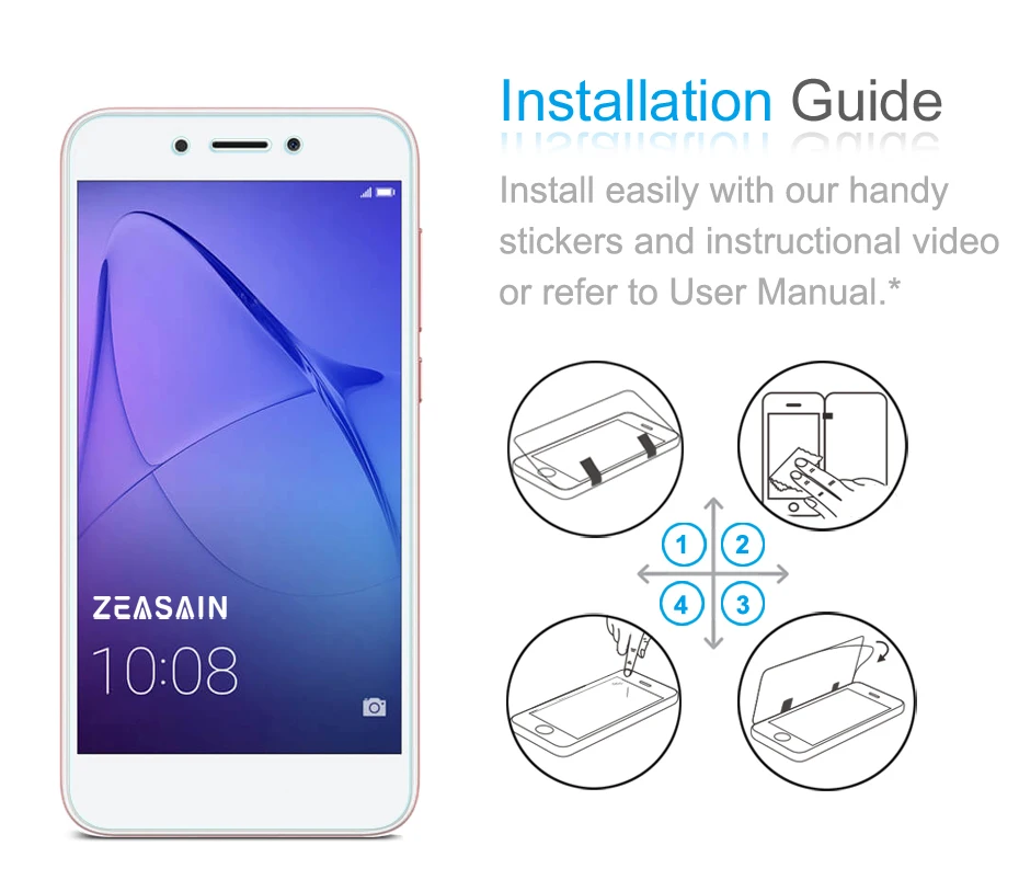 2 Pack Original ZEASAIN Tempered Glass Screen Protector For Huawei Honor 6A 6 A Honor6A 2.5D 9H Toughened Protective Glass Film (3)