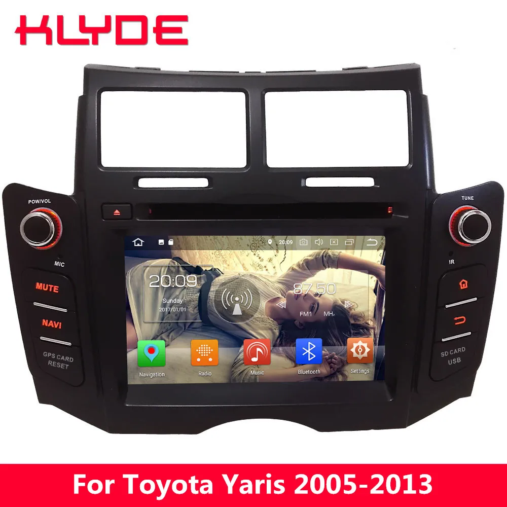 

KLYDE 4G Octa Core Android 8.0 7.1 4GB RAM 32GB ROM BT Car DVD Multimedia Player Radio GPS Navigation For Toyota Yaris 2005-2013