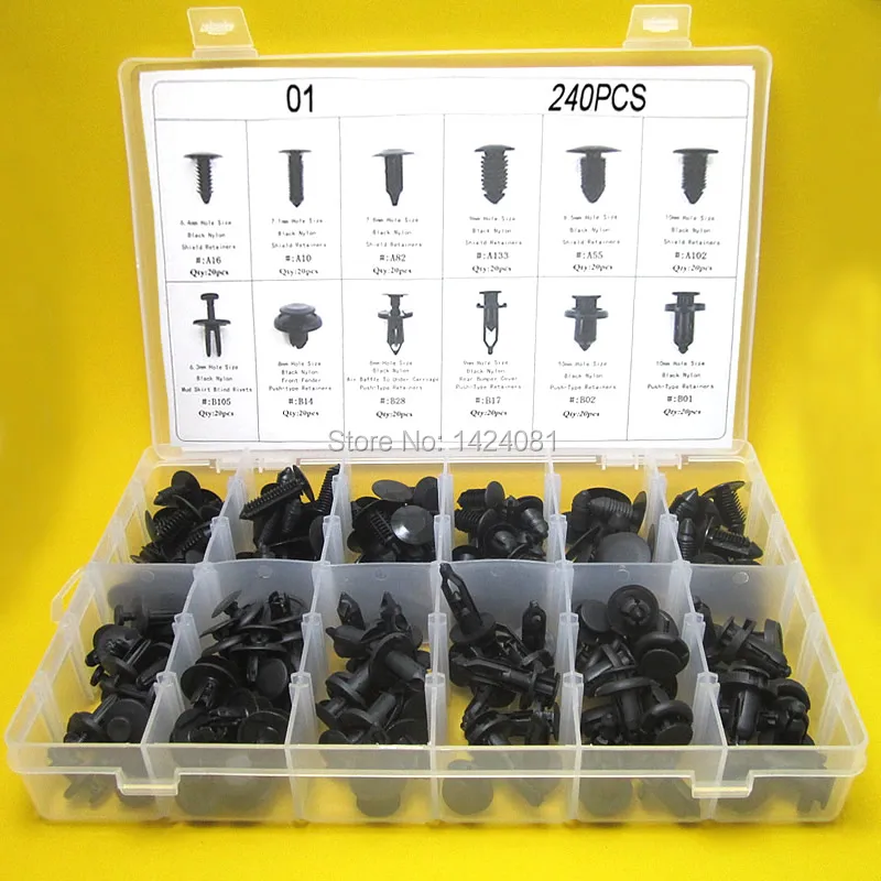

240 x Push Retainer 12 type Most Popular Sizes Free Fastener Remover For Subaru Alcyone Brz Dex Forester Impreza Wrx Sti Justy
