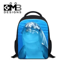 -4 Fashion 3D Animal Dolphin Backpack for Girls Children School Backpack Preschool Baby Kindergarten Book Bags Mochila Infantil