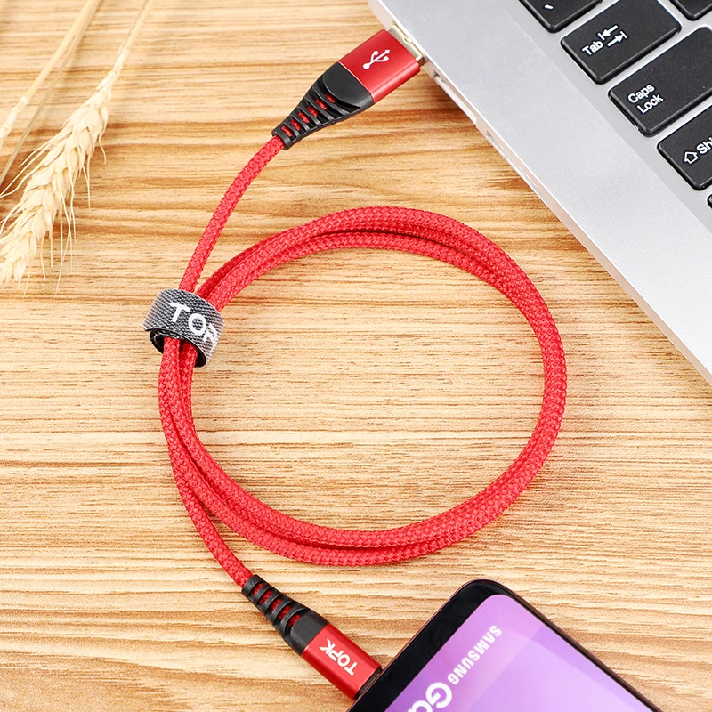 TOPK AN42 Micro USB кабель 2.4A нейлон Быстрая зарядка USB кабель для передачи данных для samsung Xiaomi huawei LG Android мобильный телефон USB кабель