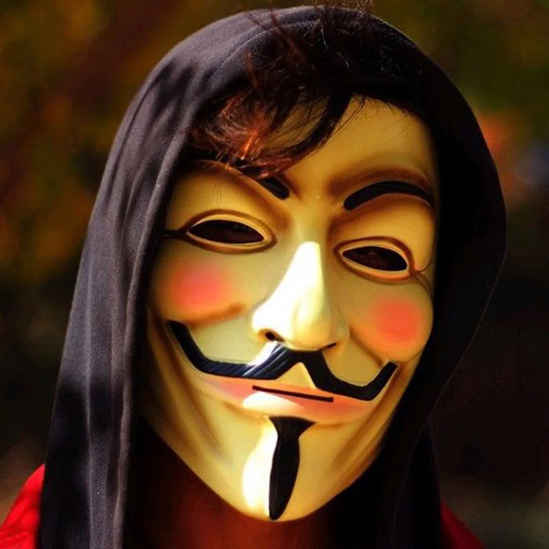 

1pcs The V for Vendetta Party Cosplay Masque Mask Anonymous Guy Fawkes Fancy Dress Adult Costume Accessory Mascara For Halloween