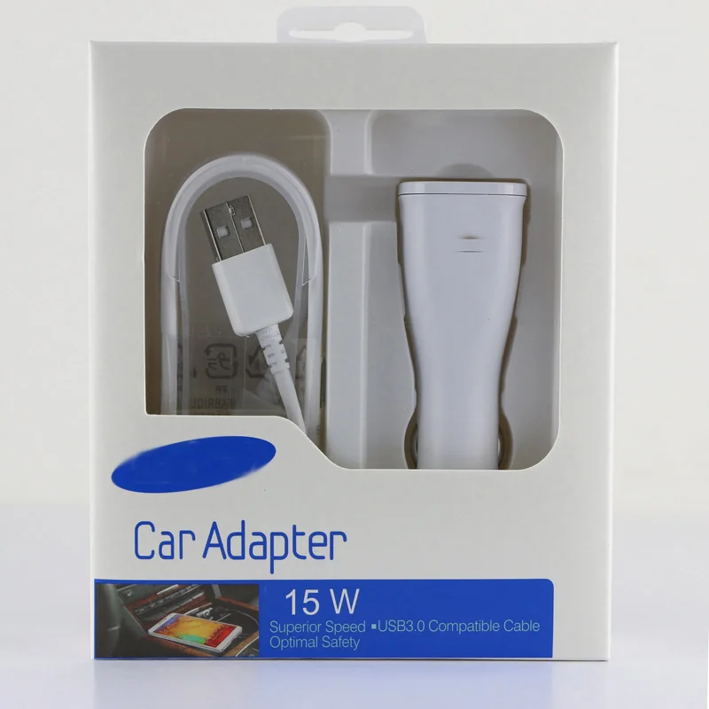  Rapid USB Car Charger For Samsung Galaxy S6 Edge Plus S7 Edge Note 4 5 Adaptive Fast Charging + 1.5M Fast Micro USB Cable 