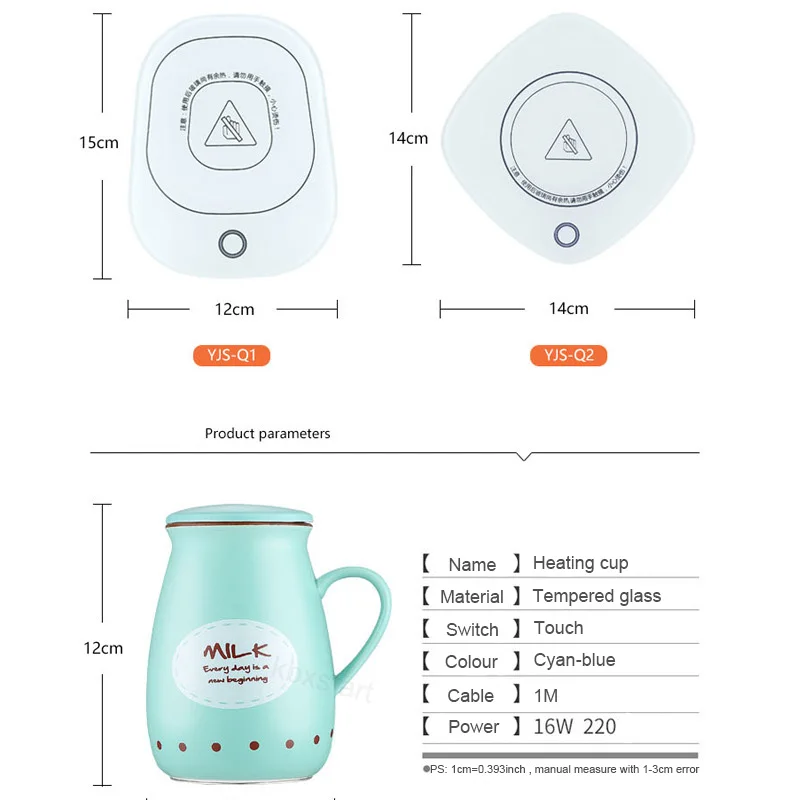 Kbxstart электрическая нагревательная чашка Умный Кофе Молоко чай нагреватель кувшин термостат Тепловая керамическая чашка согревает 55 C хороший здоровый подарок
