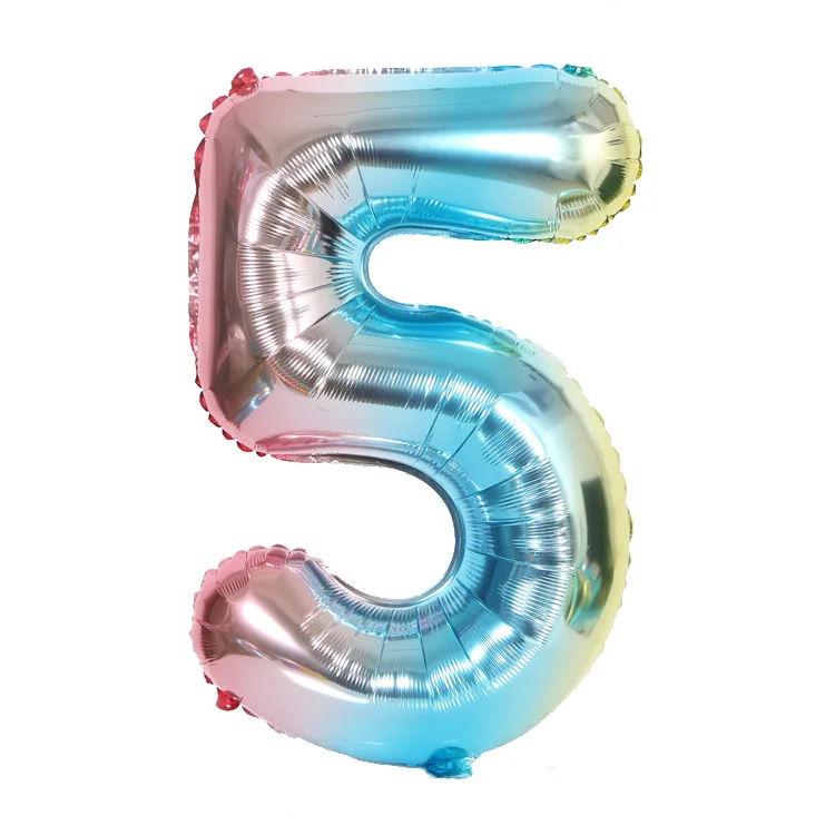 32 дюйма градиент цвета воздушные шары из фольги в виде цифр день рождения для украшения детского душа торжества поставки 0-9 - Цвет: 5