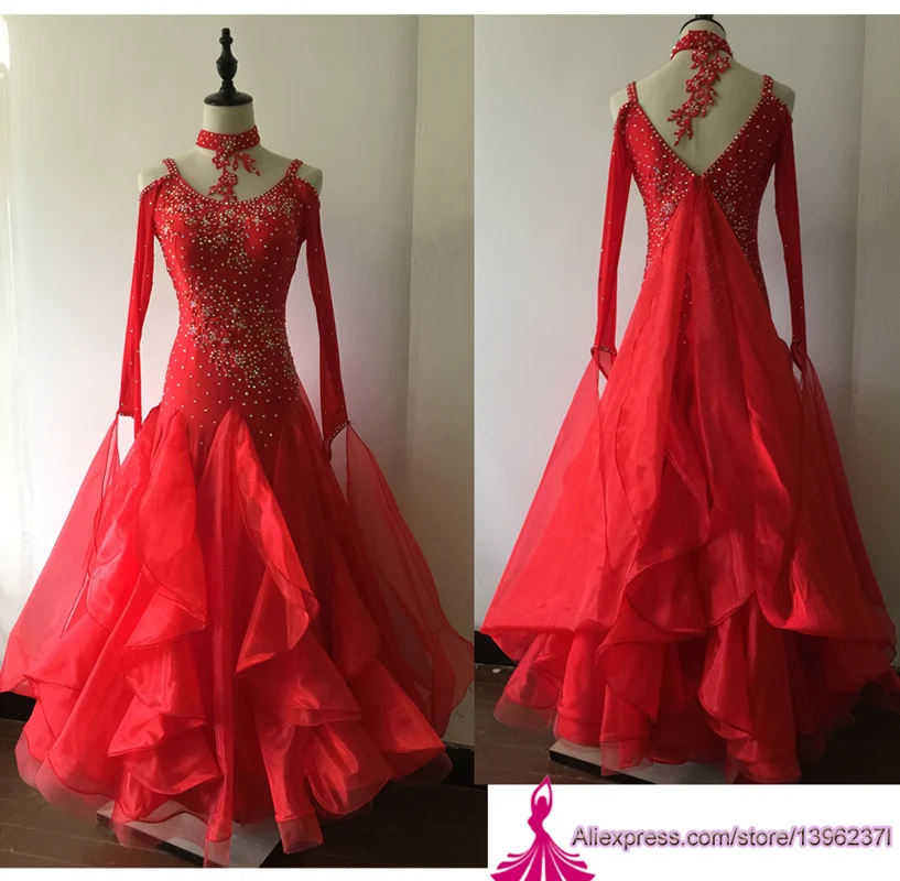 red ballroom dress
