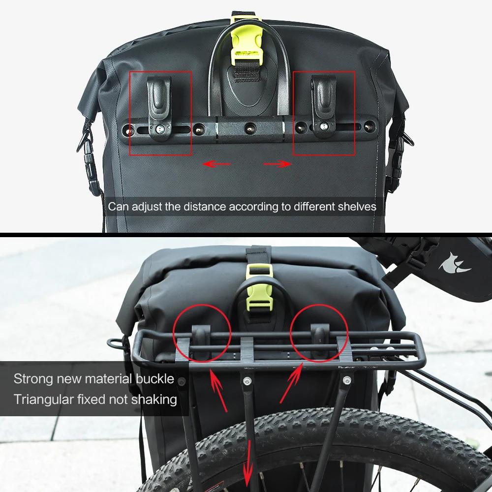 Top 25L Waterproof Bike Bicycle Rear Rack Pannier Bag Cycling Rear Seat Bag Shoulder Bag 3