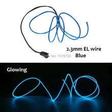 10 Color Choice 2.3mm Diameter Flexible LED Strip EL Wire Neon Rope Not Include EL Dirver For Party Home Festival Decoration
