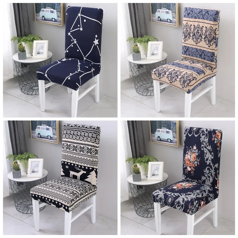 

Europe style Flower Printing Protective Slipcover Elastic Spandex Chair Cover Stretch Dining Chair Seat Cover Case for Banquet