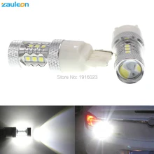 

Zauleon 2pcs T20 7441 7440 W21W 80W White led Car stop Backup Reverse light DRL Led Xenon White Car Styling