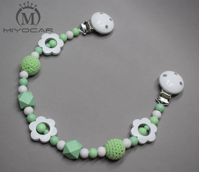 MIYOCAR ручной работы деревянный зажим зеленая коляска игрушка цепь для коляски