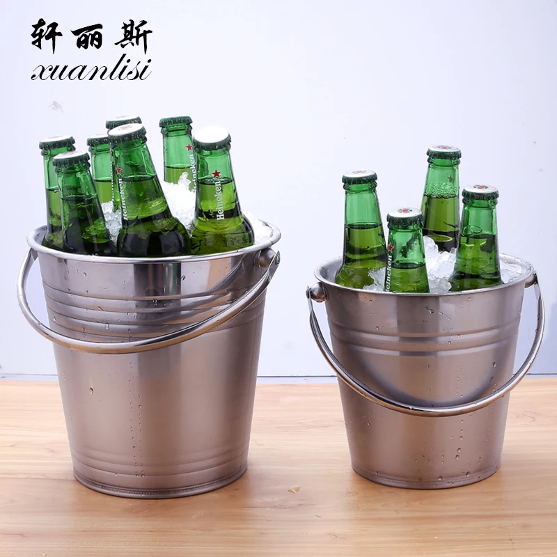 3L 5L Stainless Steel Bar Ice Bucket Two Handles Champagne Bucket Wine