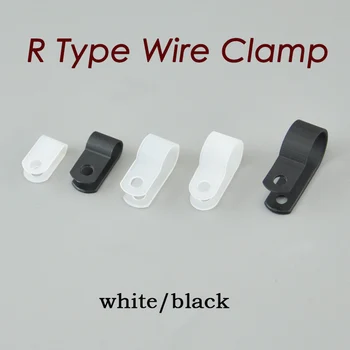 

1000PCS 13.2mm R-Type Nylon Cable Clamp 1/2" Clear White R-Type Cable Clamp Cable Clips