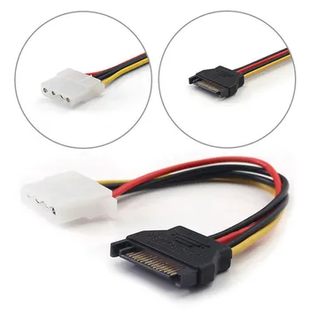 

SATA Female to IDE 4 Pin male Adapter Extension Power Cable 6inch 15 Pin