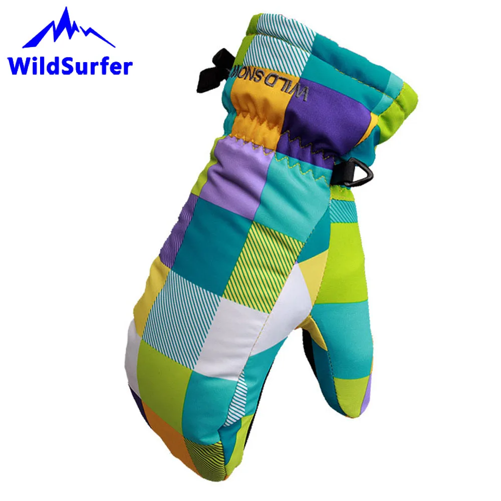 Children Ski Mittens Snowboard Gloves Winter Outdoor Snow Sport Mittens Boys Girls Waterproof Warm Skiing Gloves