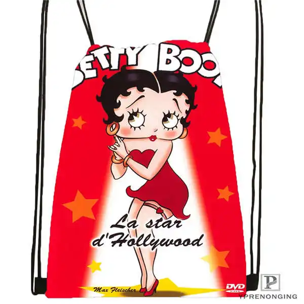 На заказ betty-boop-вариант походная сумка на шнурке милый рюкзак для детей(черная спинка) 31x40 см#20180611-02-79 - Цвет: Drawstring Backpack