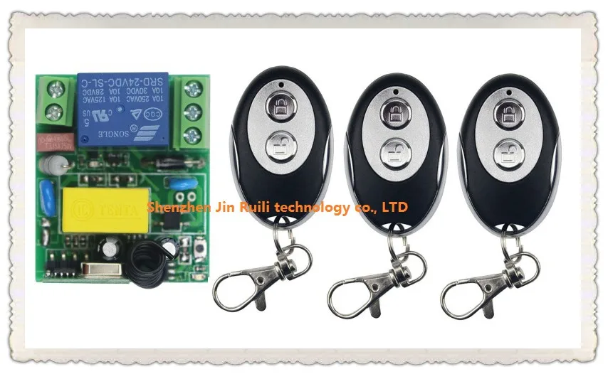 

AC220V 1CH RF Wireless Mini Switch Relay Receiver + 3pcs ellipse shape Transmitters for Appliances Gate Garage Door JRL-220V-1CH