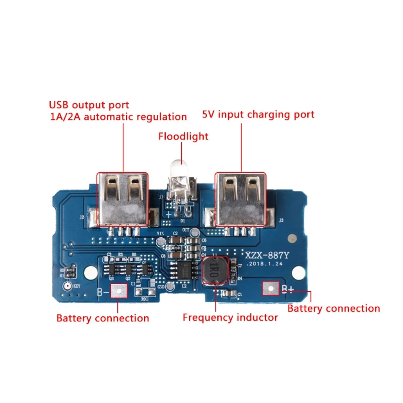 

5V 2A Dual USB 18650 Lithium Power Bank Charging Board Circuit Step Up Module hyq