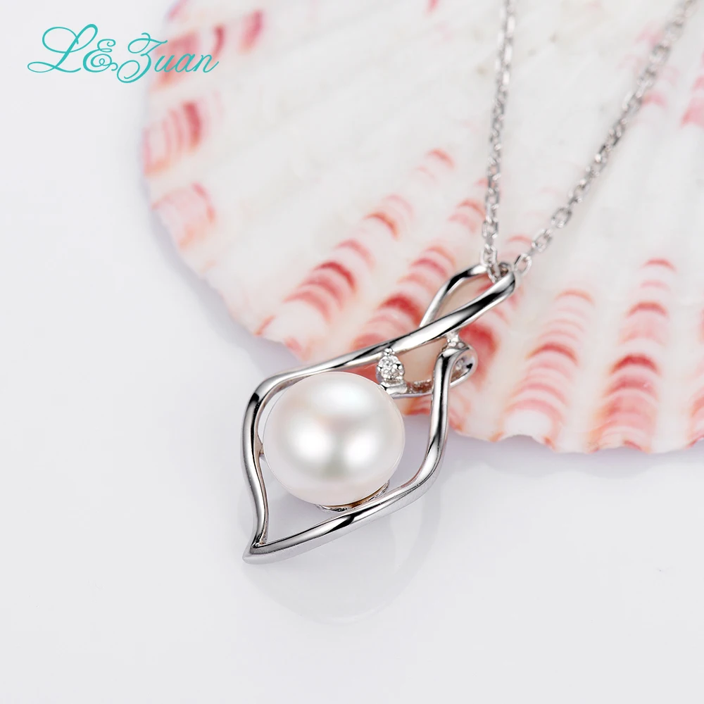 Женский кулон из серебра 925 пробы с натуральным пресноводным жемчугом|necklace silver