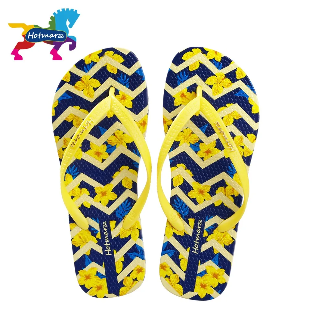 

Hotmarzz Women Flower Flip Flops Beach Slippers Floral Pattern Sandals Summer Slides 2018 House Bathroom Shoes