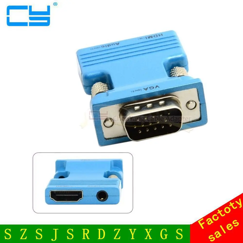 HDMI Female to VGA Male & Audio Output Adapter for PC Laptop Macbook Projector Monitor multiple