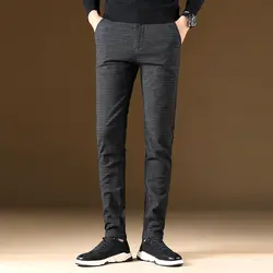 Осень матовые ткани стрейч Мужские штаны мужская, в деловом, повседневном стиле брюки Азии Размеры 28-40 брюки мужские