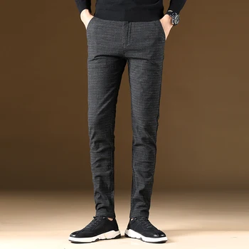 

Autumn Frosted Fabric Stretch men pant Business Casual mens Trousers Asia size Size 28 - 40 Pants men