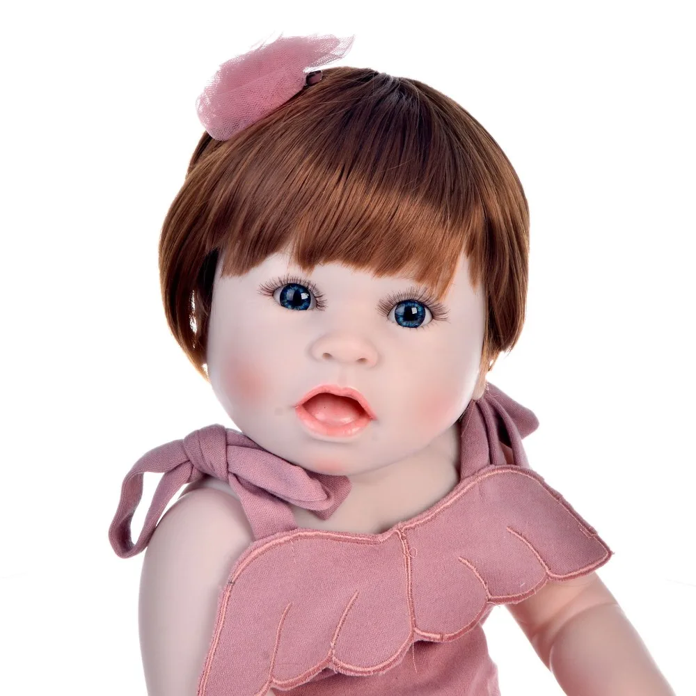 

23" Full Silicone Reborn Girl Baby Doll Toys Lifelike modeling infant dolls baby reborn play house toys bonecas lol princess