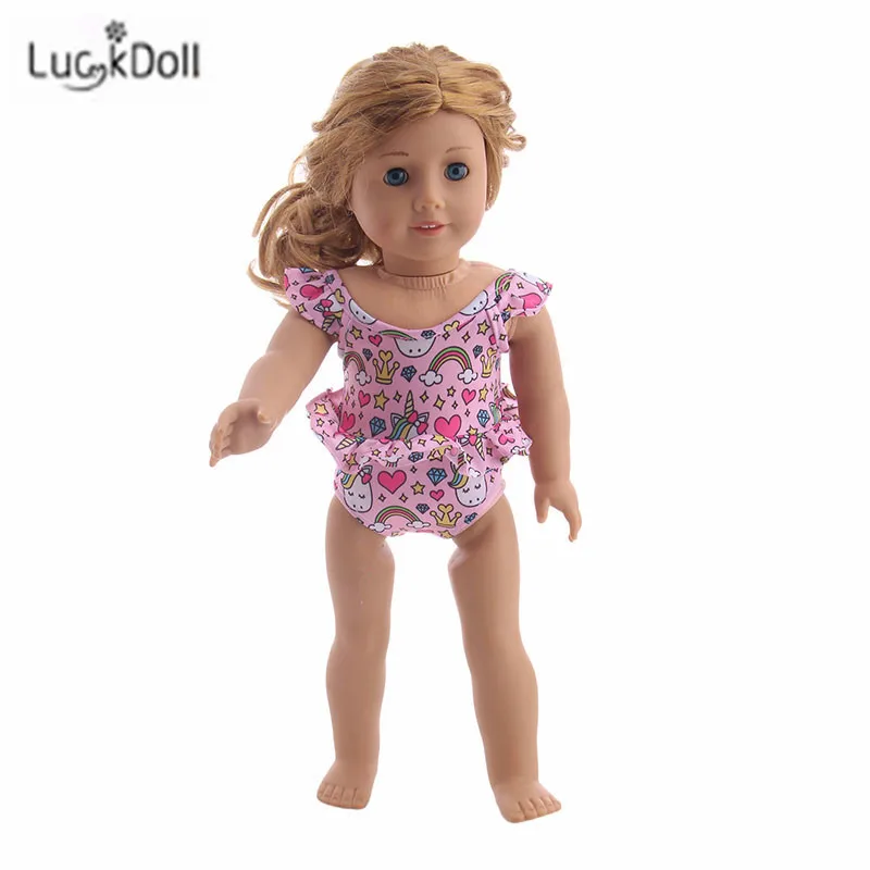 LUCKDOLL Купальник Модный костюм подходит 18 дюймов Американский 43 см Детские аксессуары для кукол, игрушки для девочек, поколение, подарок на день рождения