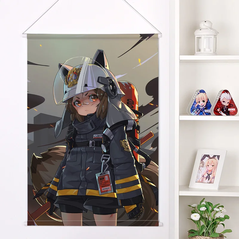 

Flat New Japanese Anime Cartoon Arknights Peach Skin Velvet Wall Scroll Poster Print Wall Art ainting Cuadros