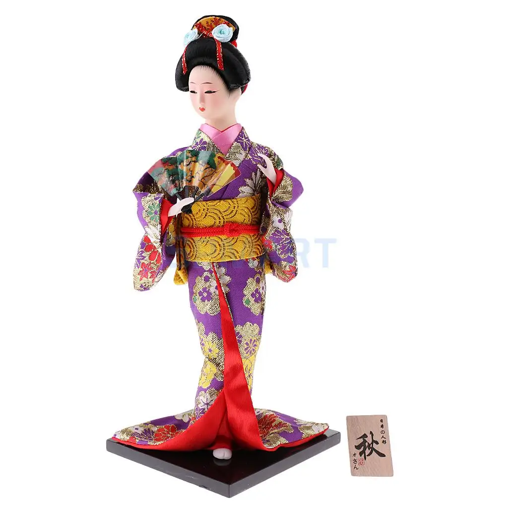 Exquisite Japanese Kimono Doll Kabuki Statue Geisha Figurine Home Decor #5 