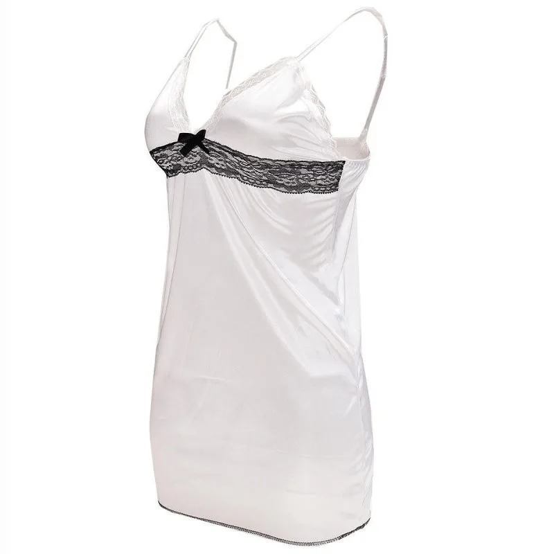 Sexy Women Lingerie Lady Underwear Lace Night Dress White Babydoll Sleepwear with G-string Sleeping Wear Lack Tight Bow